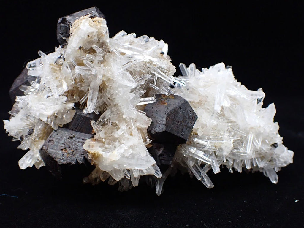 Large Black Pyrite + Quartz Cluster | Fengjiashan Mine, China