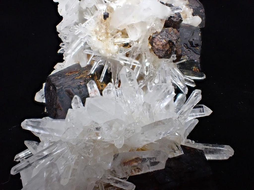 Large Black Pyrite + Quartz Cluster | Fengjiashan Mine, China