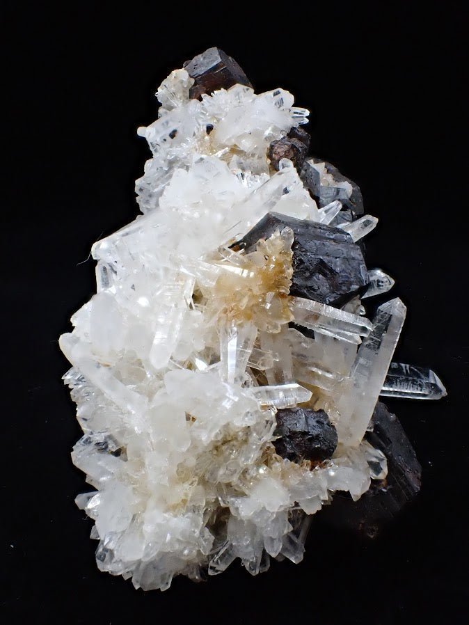 Large Black Pyrite + Quartz Cluster | Fengjiashan Mine, China