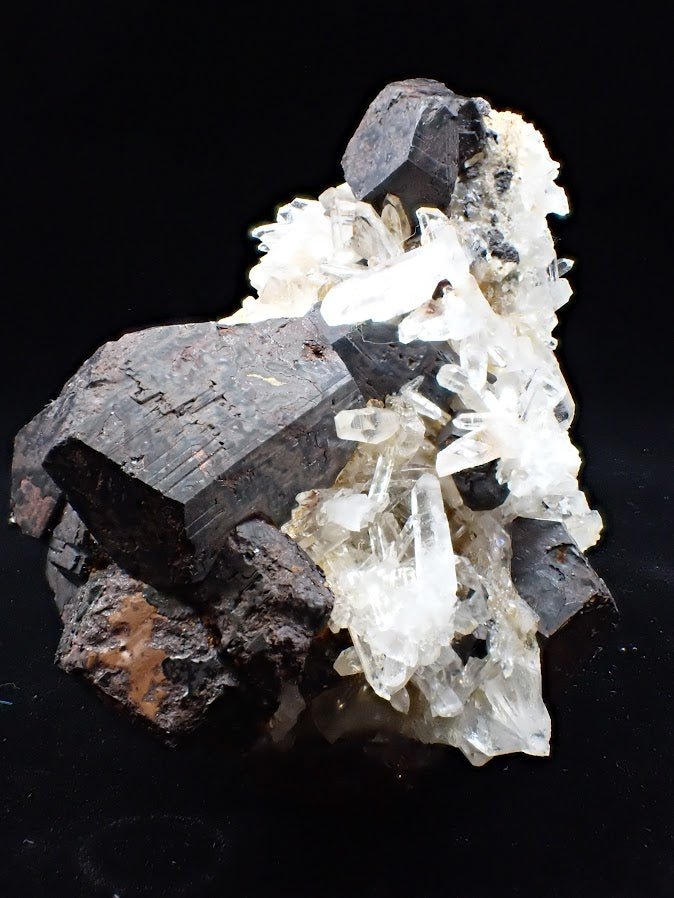 Large Black Pyrite + Quartz Cluster | Fengjiashan Mine, China