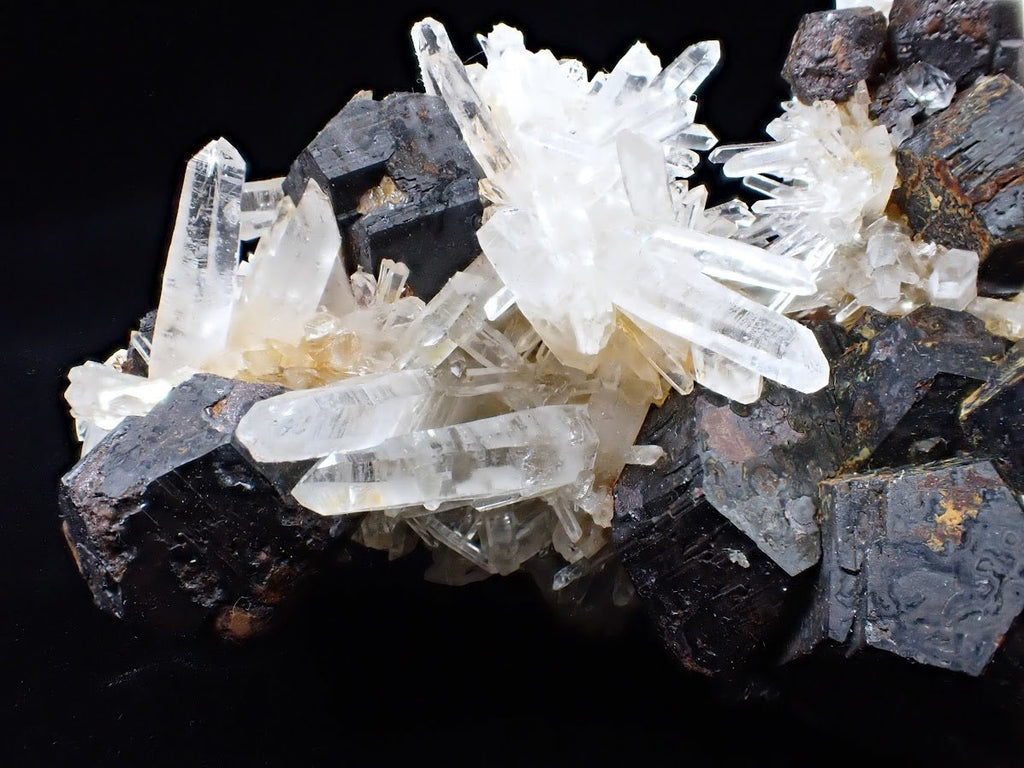 Large Black Pyrite + Quartz Cluster | Fengjiashan Mine, China