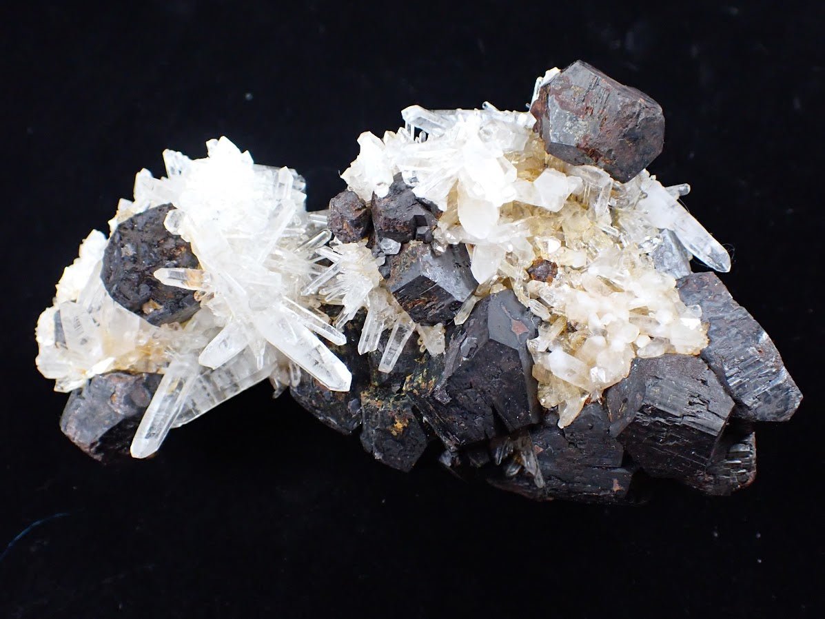 Large Black Pyrite + Quartz Cluster | Fengjiashan Mine, China