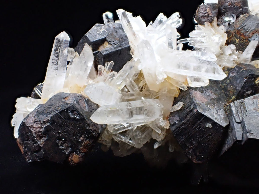 Large Black Pyrite + Quartz Cluster | Fengjiashan Mine, China