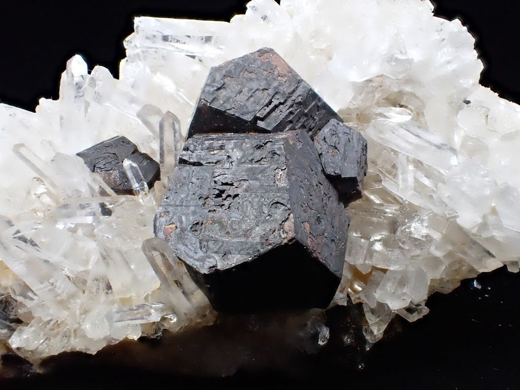 Large Black Pyrite with Quartz – Fengjiashan Mine (6")