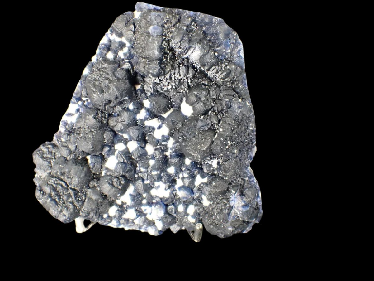 Large Blueberry Fluorite with Sparkling White Matrix Huanggang Mine, Inner Mongolia 4.5 x 4.5 inches 601 grams