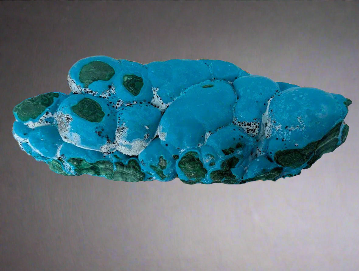 Chrysocolla with Malachite | Botryoidal Veined Specimen | Congo