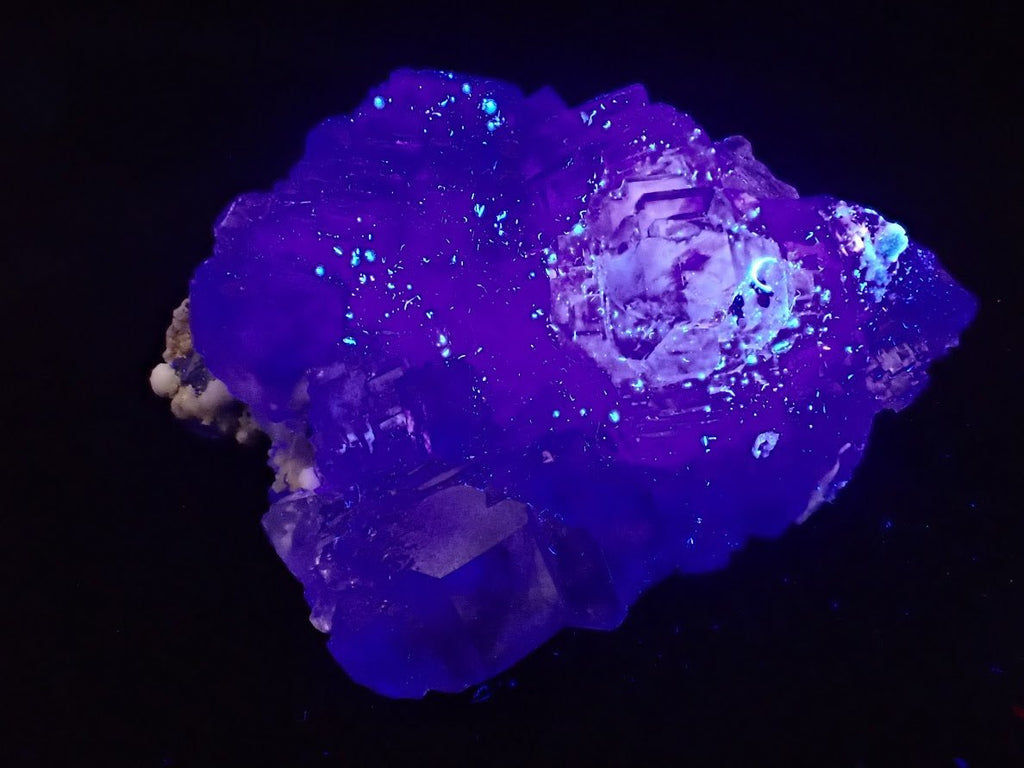 Lavender Fluorite Cluster with Barite + Pyrite | YGX Mine, China