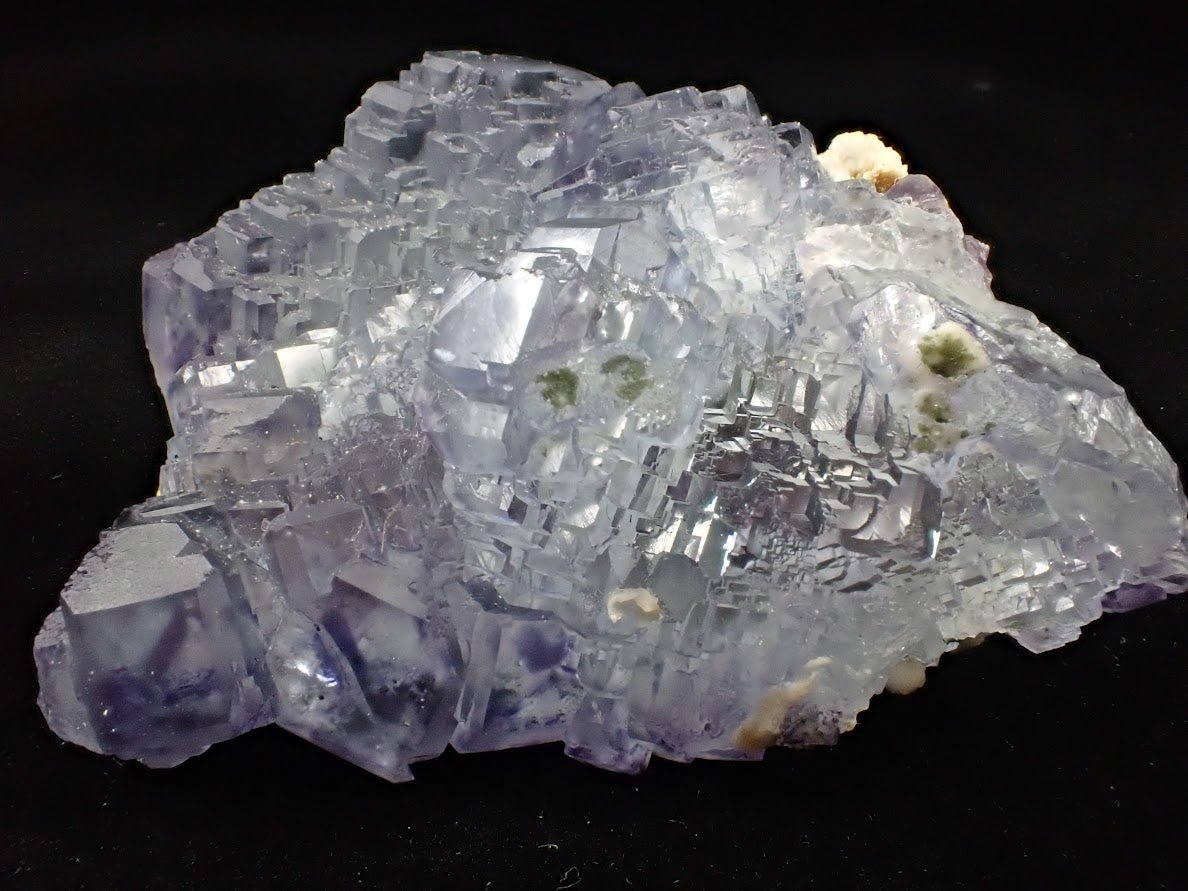 Lavender Fluorite Cluster with Barite + Pyrite | YGX Mine, China