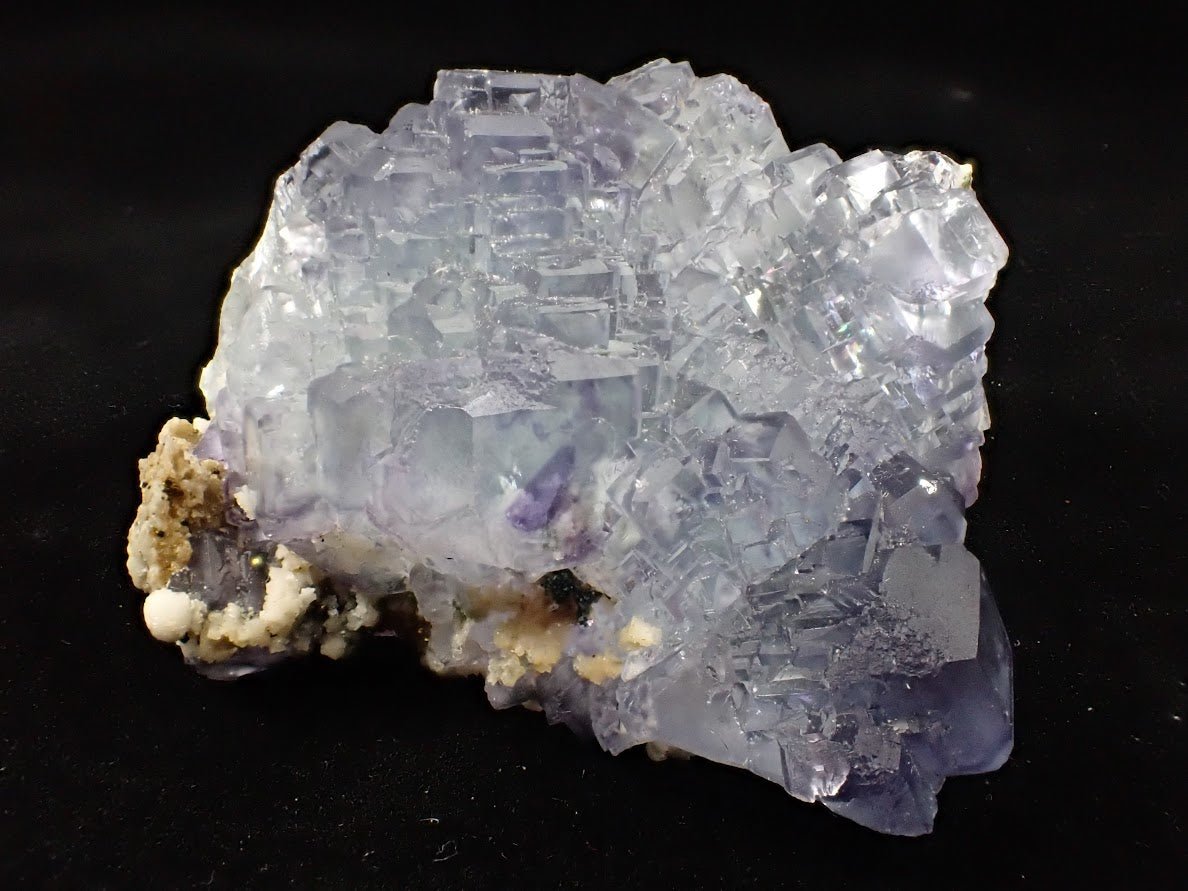 Lavender Fluorite Cluster with Barite + Pyrite | YGX Mine, China
