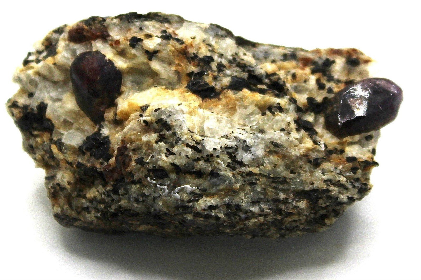 Ruby Crystals in Calcite with Black Mica | Burma