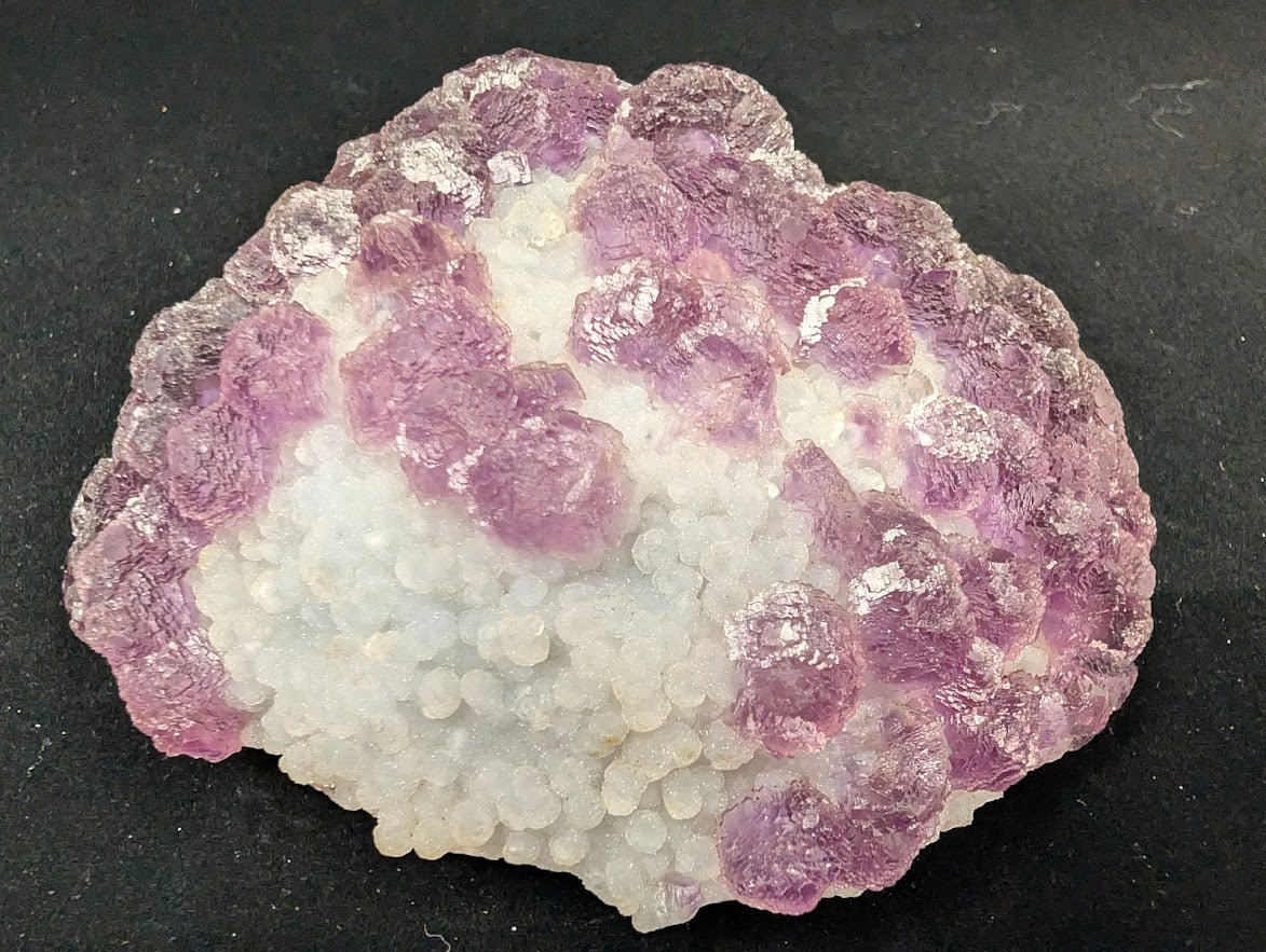Pink-Purple Bubble Fluorite with Blue Chalcedony - Zhejiang, China