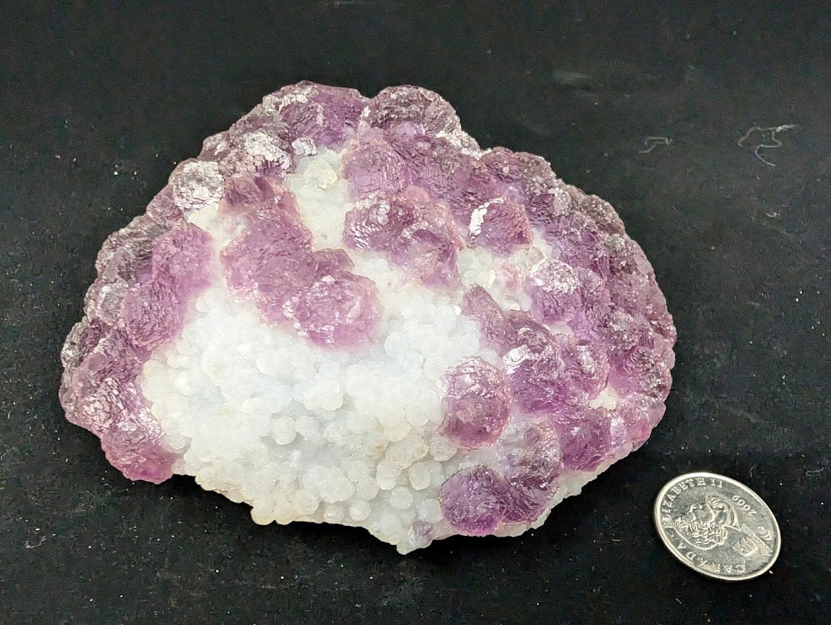 Pink-Purple Bubble Fluorite with Blue Chalcedony - Zhejiang, China