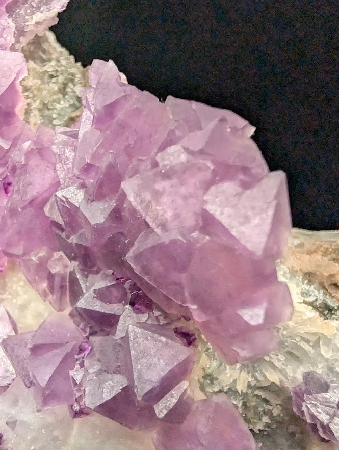 Pink-Purple Octahedral Fluorite with Pyrite, Quartz + Calcite | Zhejiang, China
