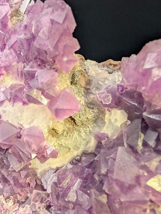 Pink-Purple Octahedral Fluorite with Pyrite, Quartz + Calcite | Zhejiang, China