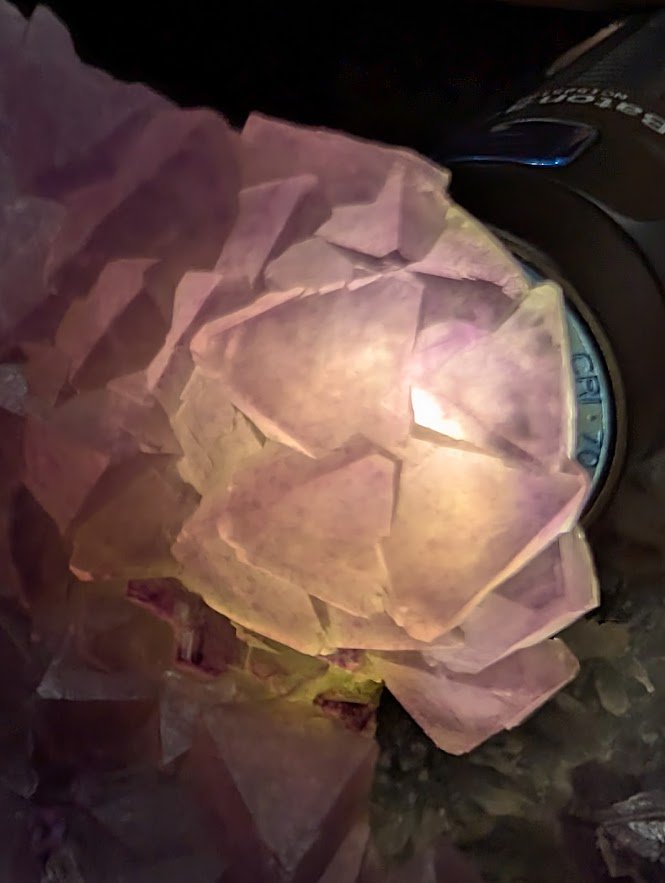 Pink-Purple Octahedral Fluorite with Pyrite, Quartz + Calcite | Zhejiang, China
