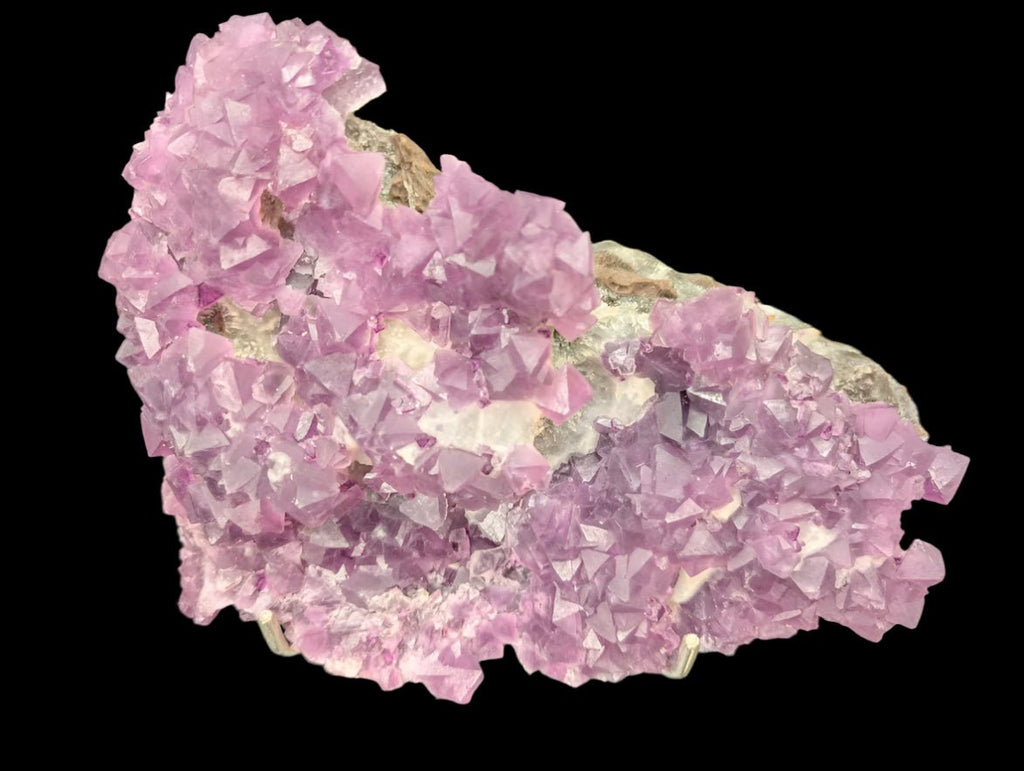 Pink-Purple Octahedral Fluorite with Pyrite, Quartz + Calcite | Zhejiang, China