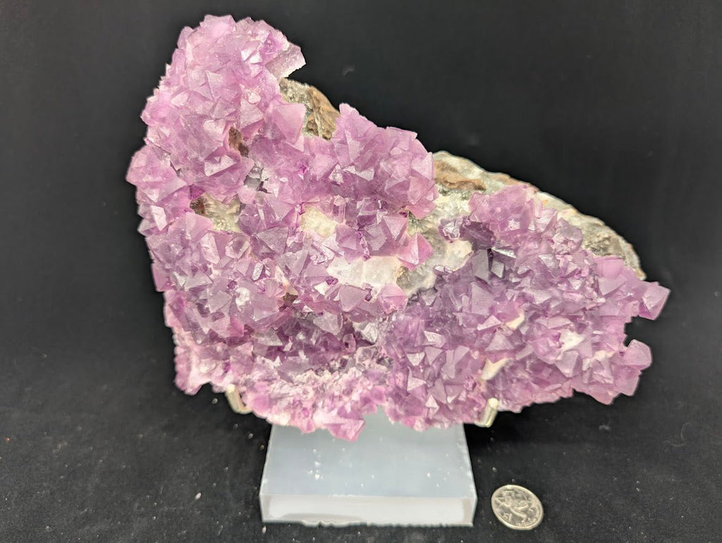 Pink-Purple Octahedral Fluorite with Pyrite, Quartz + Calcite | Zhejiang, China