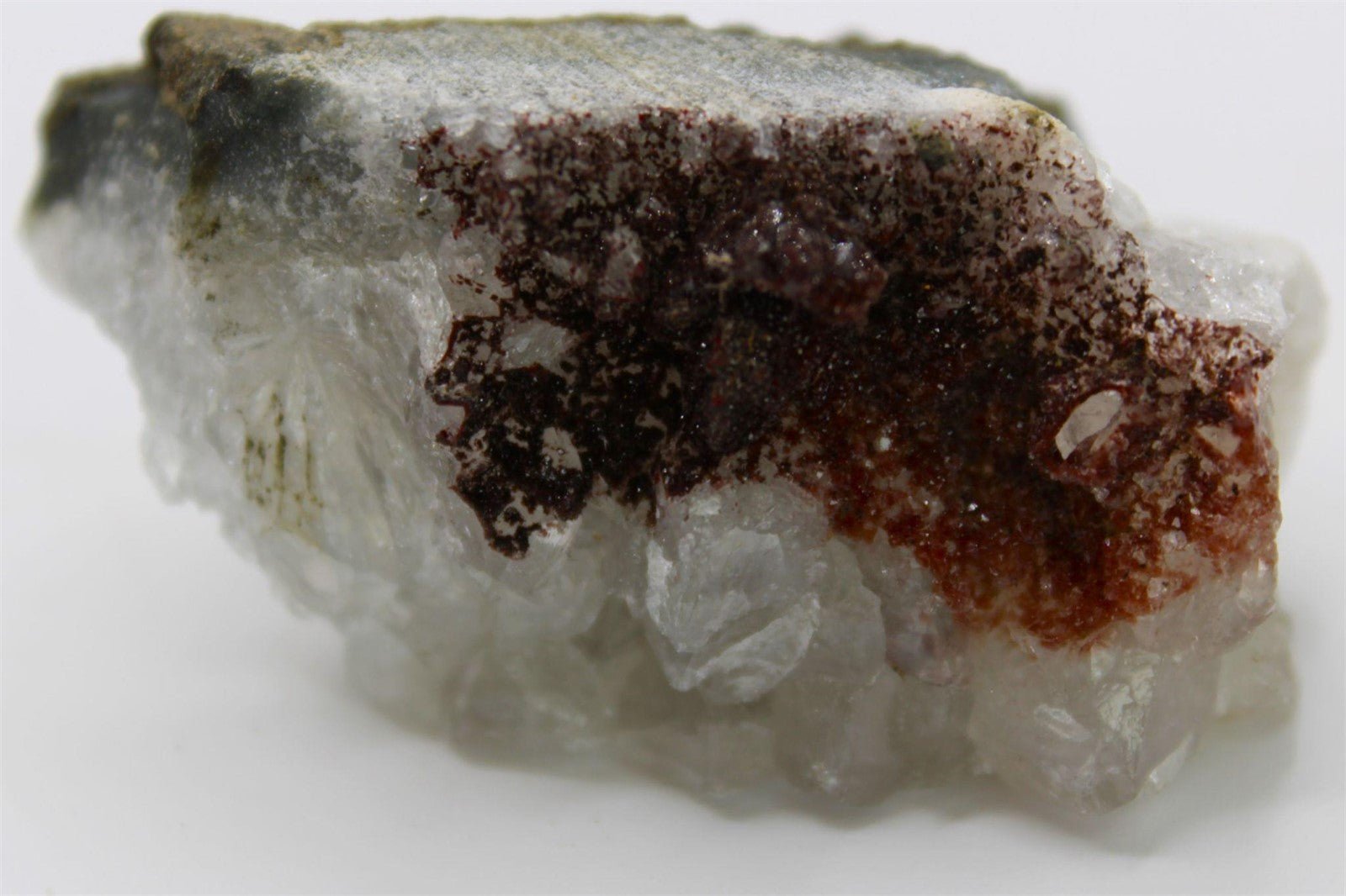 Rainbow Amethyst on Calcite / Quartz | Brazil