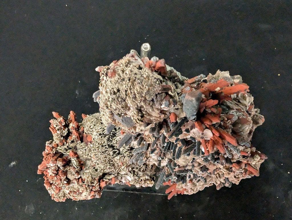 Red Hematite + Quartz with Pyrite | Specimen | UV Reactive | China