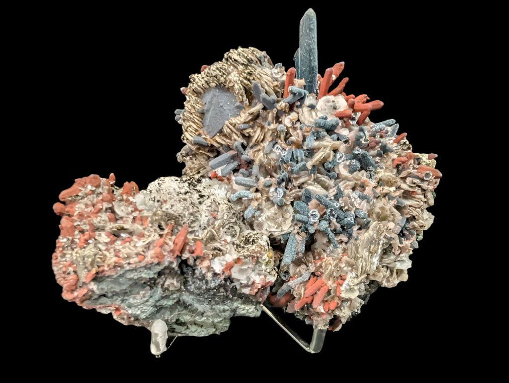 Red Hematite + Quartz with Pyrite | Specimen | UV Reactive | China