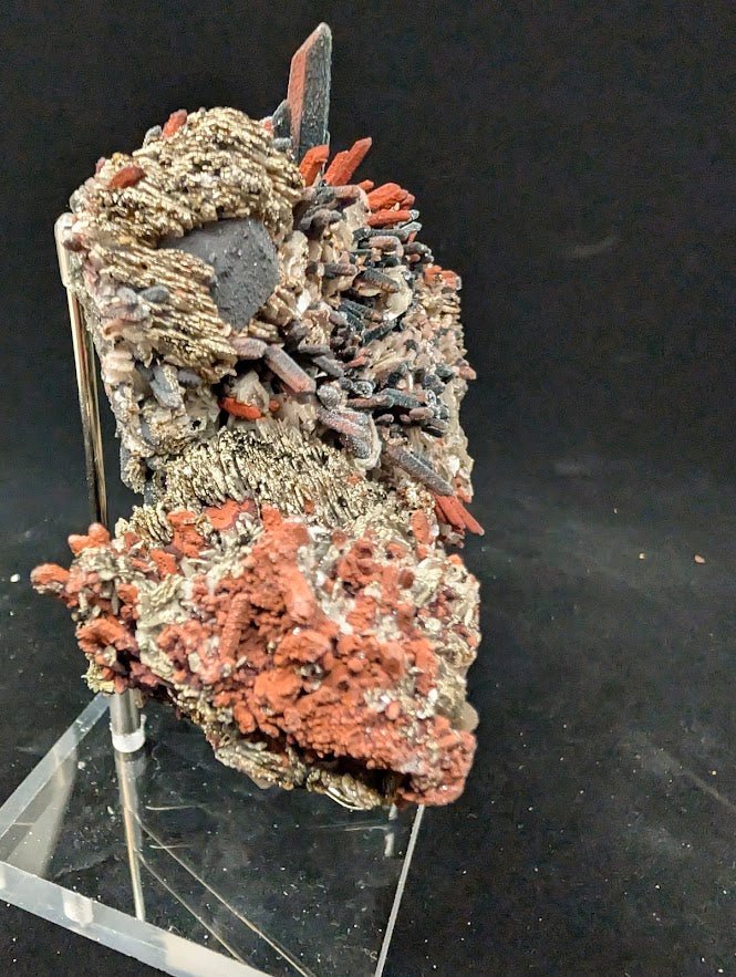 Red Hematite + Quartz with Pyrite | Specimen | UV Reactive | China