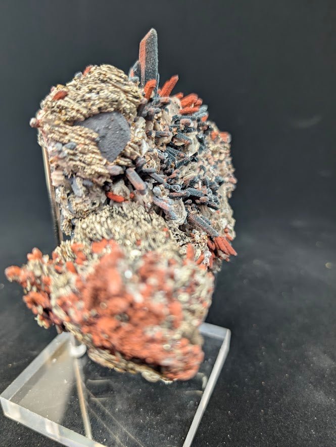 Red Hematite + Quartz with Pyrite | Specimen | UV Reactive | China