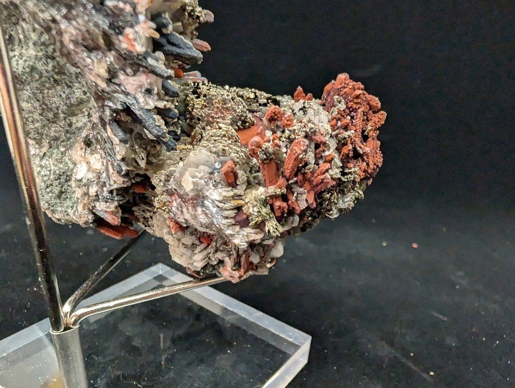 Red Hematite + Quartz with Pyrite | Specimen | UV Reactive | China