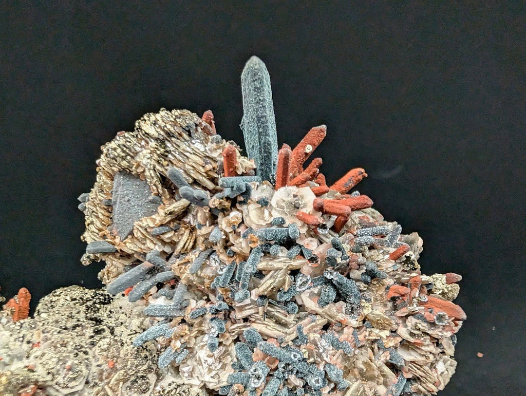 Red Hematite + Quartz with Pyrite | Specimen | UV Reactive | China