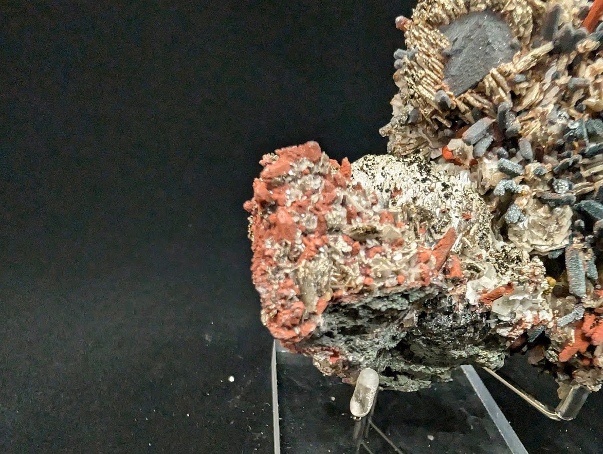 Red Hematite + Quartz with Pyrite | Specimen | UV Reactive | China