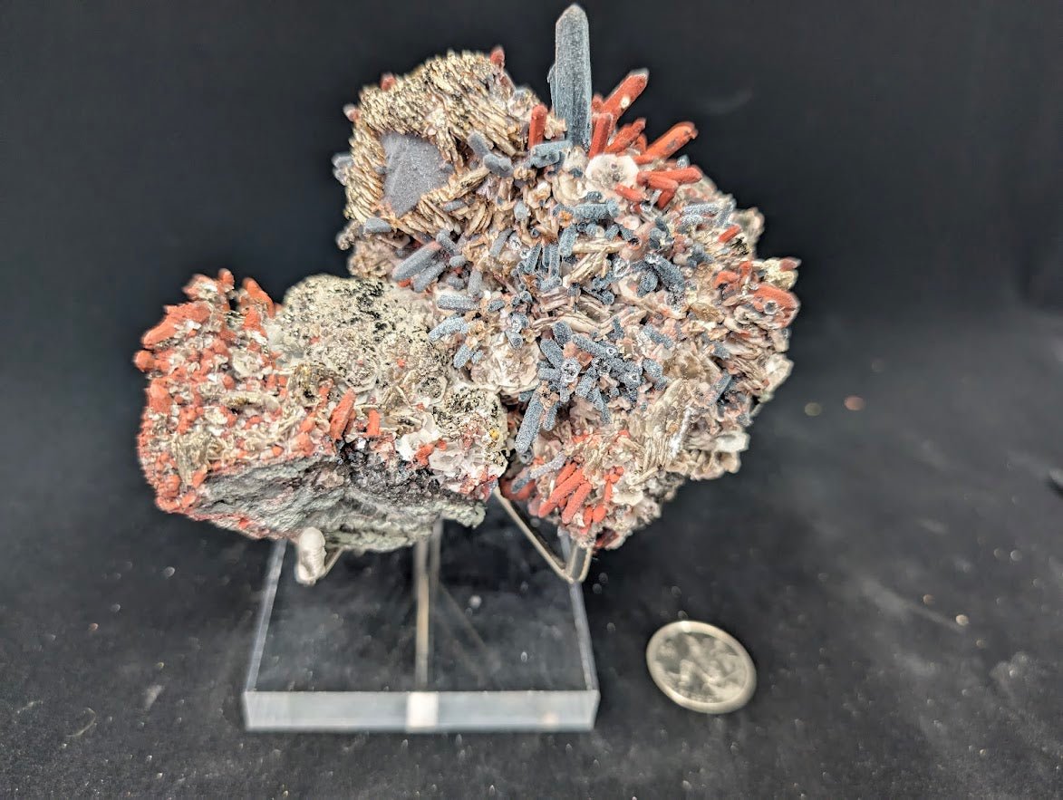 Red Hematite + Quartz with Pyrite | Specimen | UV Reactive | China