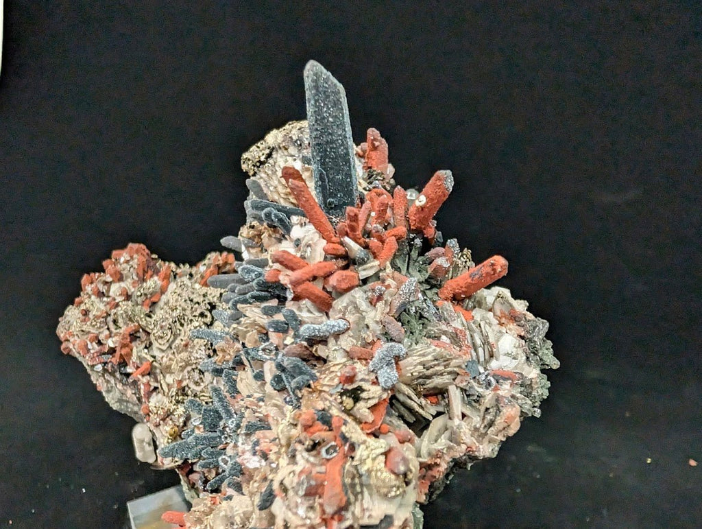 Red Hematite + Quartz with Pyrite | Specimen | UV Reactive | China