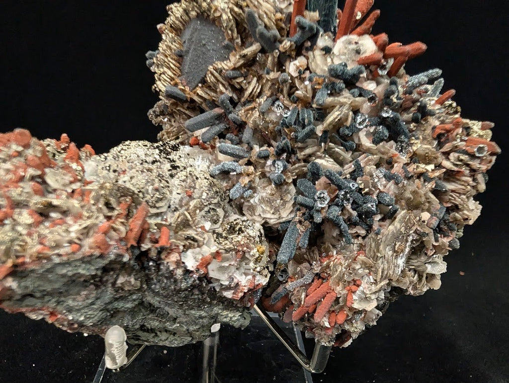 Red Hematite + Quartz with Pyrite | Specimen | UV Reactive | China