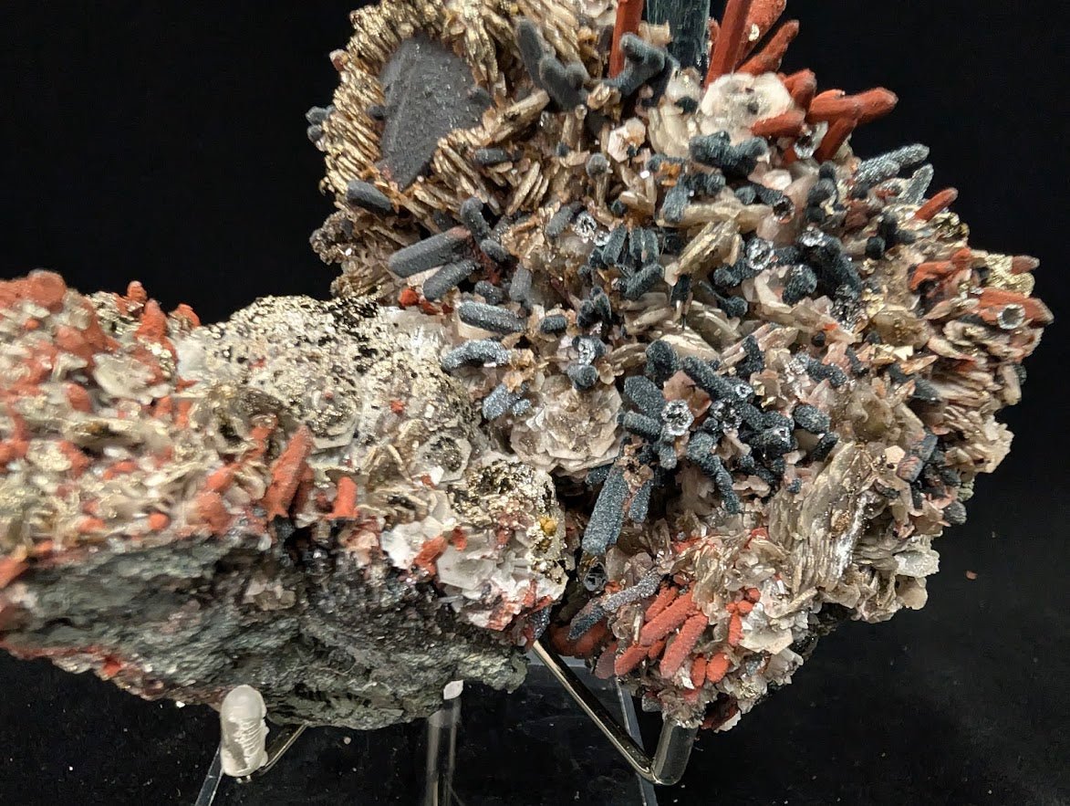 Red Hematite + Quartz with Pyrite | Specimen | UV Reactive | China