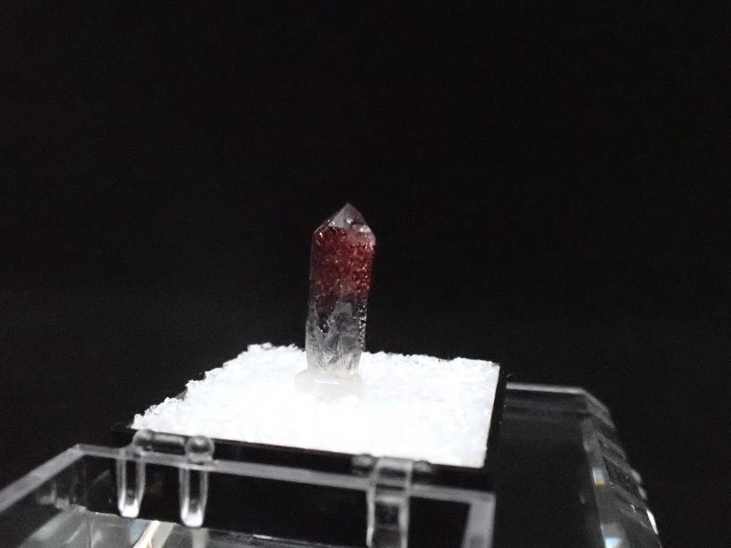 Red Phantom Quartz with Hematite Inclusions – High Clarity Crystal Specimen (19mm)