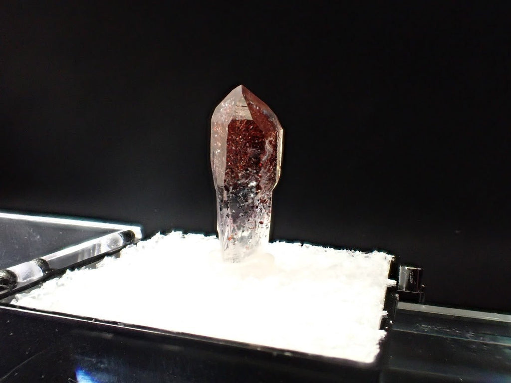 Red Phantom Quartz with Hematite Inclusions – High Clarity Crystal Specimen (19mm)
