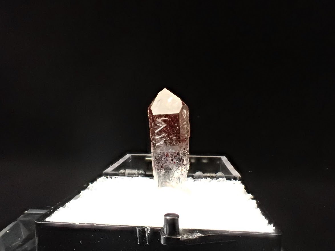 Red Phantom Quartz with Hematite Inclusions – High Clarity Crystal Specimen (19mm)