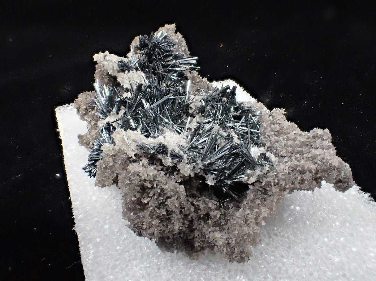 Stibnite with Calcite on Matrix – Romania
