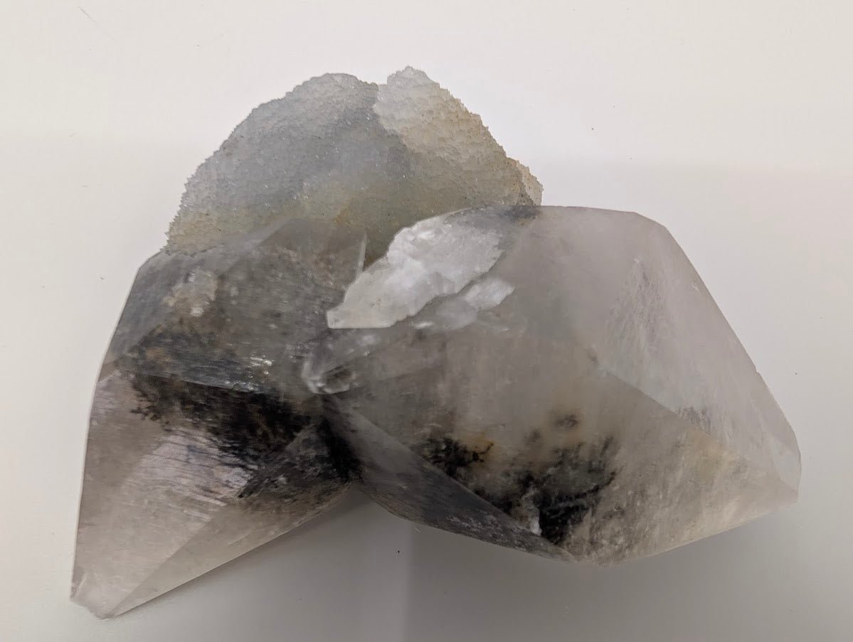 Twin Point Dogtooth Calcite with Dendritic Inclusions and Sugar Sphalerite