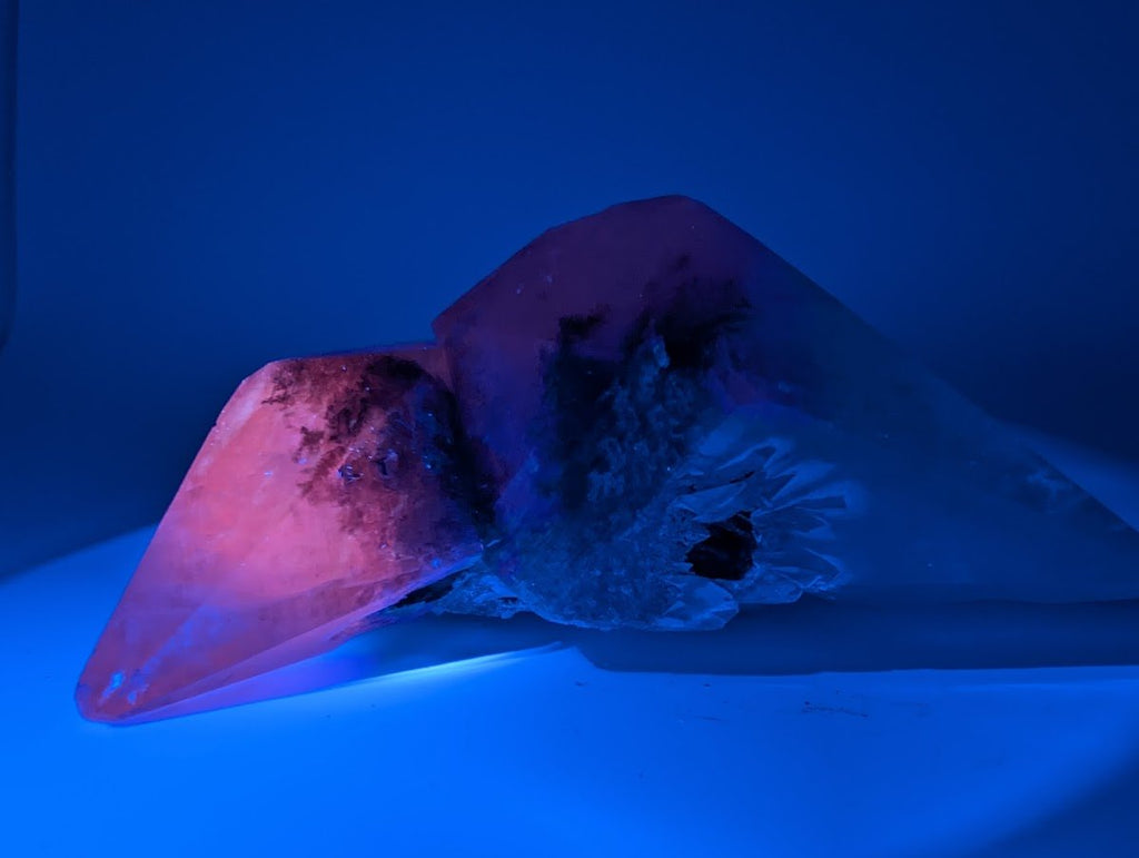 Twin Point Dogtooth Calcite with Dendritic Inclusions and Sugar Sphalerite