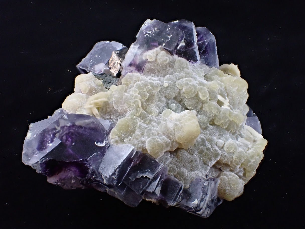 Yindu Fluorite with Barite, Chalcedony and Pyrite – Inner Mongolia, China